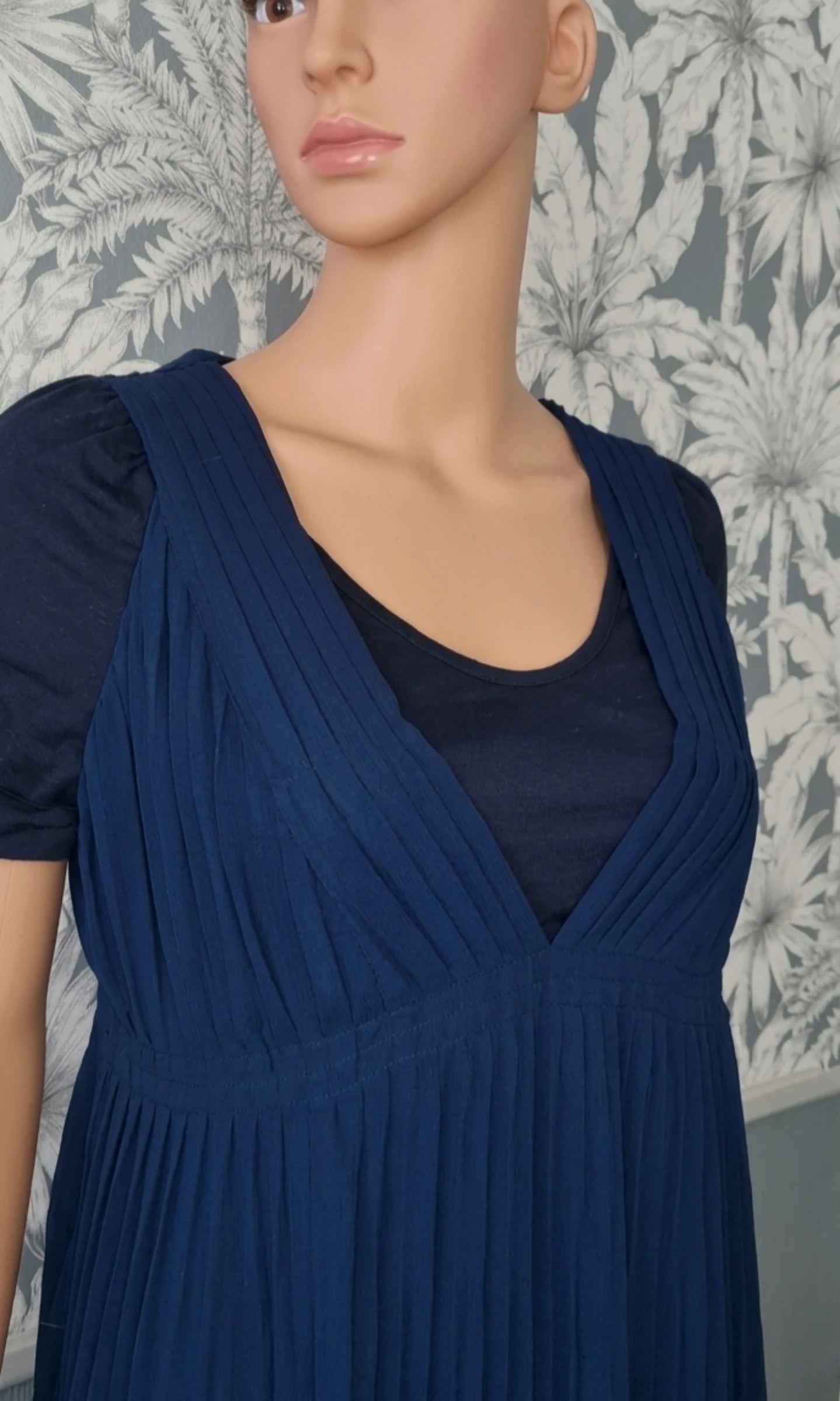 Comptoir des Cotonniers blue pleated Cadence dress size 38 – photo 2